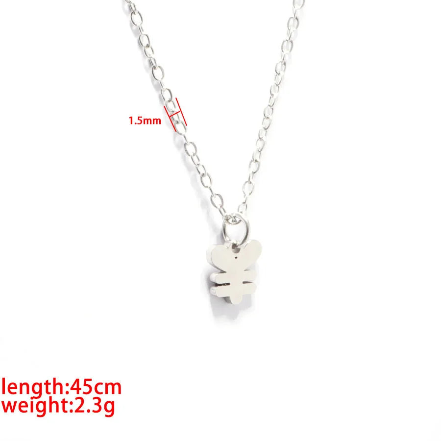 304 stainless steel 45cm chain question mark flower necklace jewlery not fade silver color