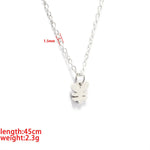 Load image into Gallery viewer, 304 Stainless Steel 45cm Chain Question Mark Flower Necklace Jewlery Not Fade Silver Color
