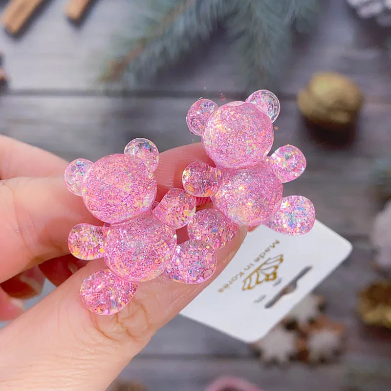 Children Sequins Floral Elastic Hair Bands Rubber Band Hair Tie Princess Kawaii Rope Headwear Girls Kids Hair Accessories