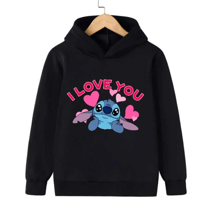 Anime Disney Stitch Hoodie Children Cartoon Clothes Kid Girl Boy Lilo and Stitch Sweatshirt Manga Hoody Baby Casual Top Coat