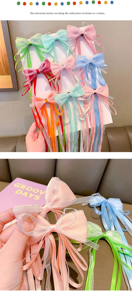 New Fashion Kids Bow Strap Hairpin Baby Weaving Headwear Long Beauty Girls Hairpins Fashion Children's Hair Accessories