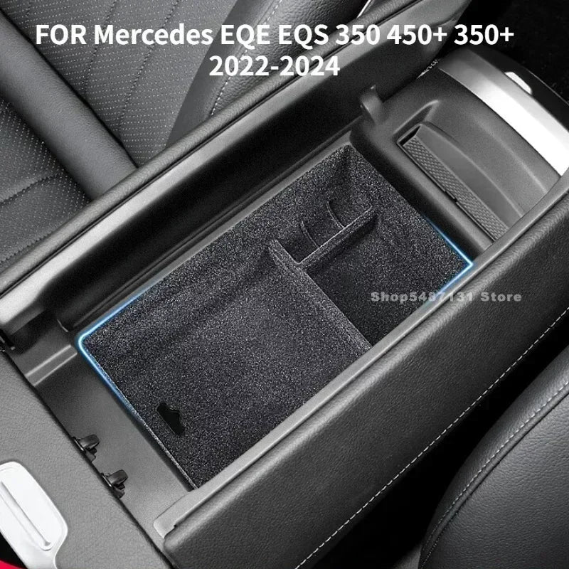 For Mercedes Benz AMG EQS EQE 350 450+ 2022 2023 2024 Car Organizer Box Armrest Storage Center Console Sundries Tray Accessories