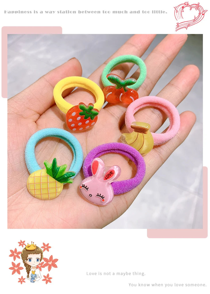 10pcs Hair Accessories Girls Ties Headbands Colets Cabello Cheveux Haargummi Elastiekjes Haar Kids Kinder Meisje Cabelo Cute