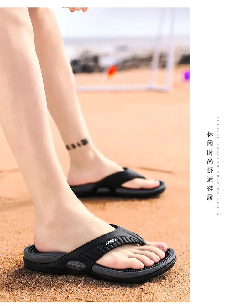 Summer Men's Flip-flops Massage Granule Men Slippers Comfortable Beach Sandals Men Casual Shoes House Flip Flops Bathroom Shoes