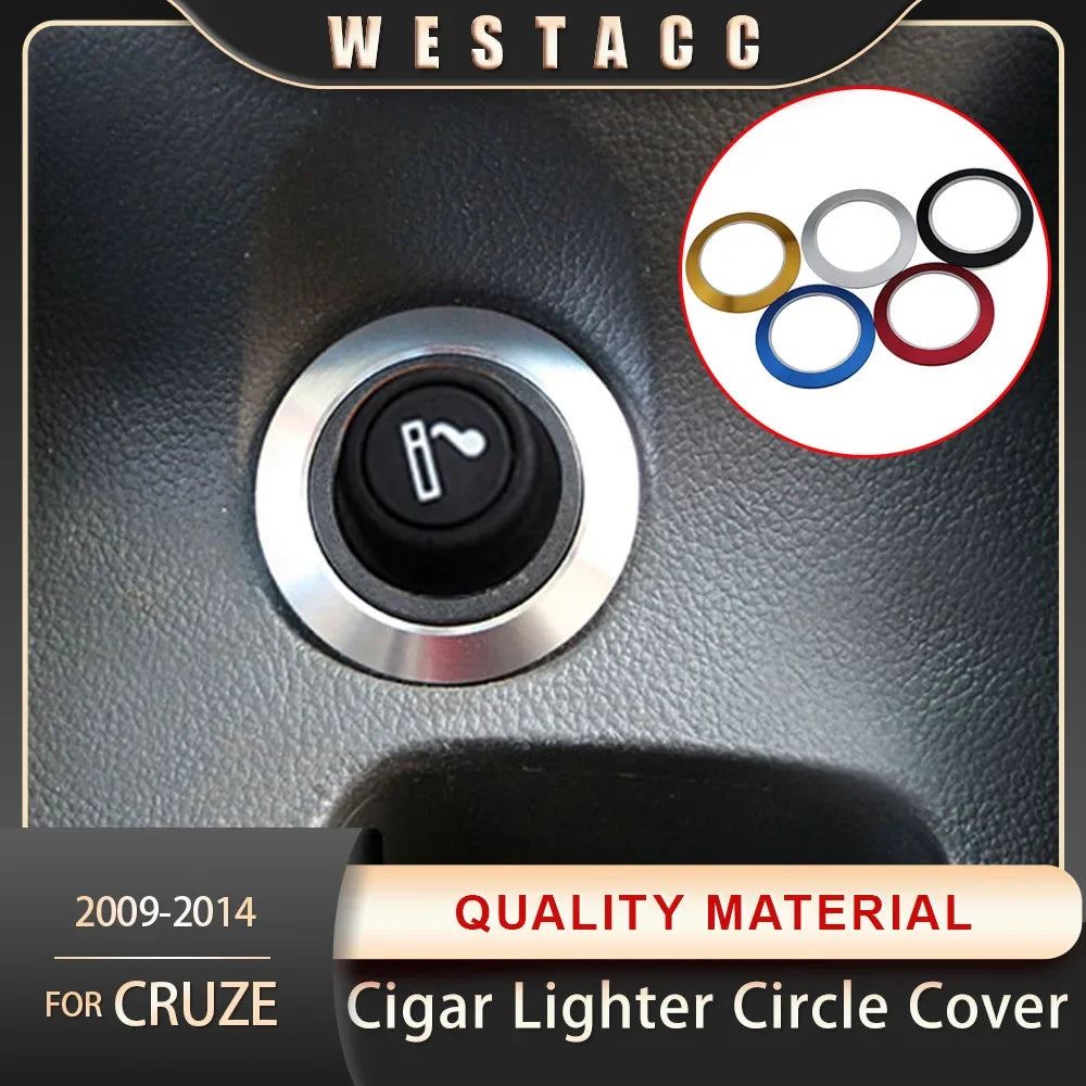 Car Cigarette Cigar Lighter Button Cover Trim Decoration Sticker for Chevrolet Chevy Cruze Sedan Hatchback 2009-2015 Accessories