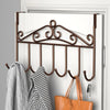 7 Hooks Iron Hook Over Door Metal Hanger Bracket Towel Hat Coat Hooks Hanging Storage Rack Overdoor Organizer Accessories