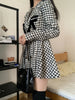 Plaid Vintage Kawaii Dress Women Patchwork Elegant Party Mini Dress Female Korean Fashion Y2k One Piece Dress 2023 Autumn Winter