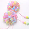 2Pcs Flower Hair Clips For Girls Sweet Bead Tassel Hairpins Boutique Hydrangea Hairgrips Headwear Kids Hair Accessories