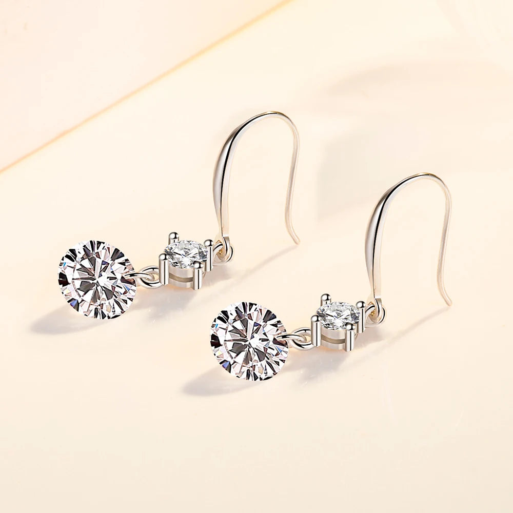 Fanqieliu 925 Silver Needle Crystal Zircon Jewelry Fashion Drop Earrings For Women New FQL23538