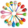 10 PCS Wooden Wood Maraca Rattles Shaker Percussion Kids Musical Toy Favour, Maracas 10, 36 months up