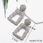 Load image into Gallery viewer, New Hollow Geometric Trapezoid Drop Earrings for Women Personality Punk Carved Metal Brincos Jewelry Hyperbole Trendy Xmas Gift
