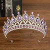 New Gorgeous Silver Color Purple Crystal Bridal Jewelry Sets Rhinestone Tiaras Earrings Necklace Crown Wedding Dubai Jewelry Set