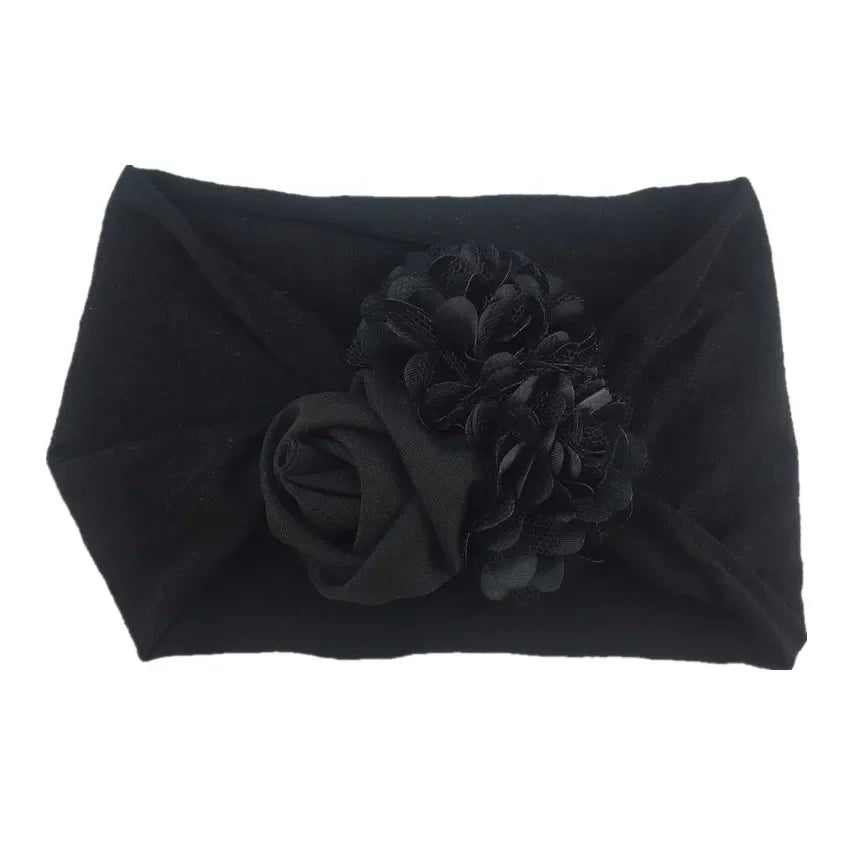 Kids Headwear Soft Stretch Flower Headband Knot Wide Nylon Headwraps Baby Girls Hair Bands Photo Props for Newborn Accessories