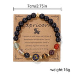 Load image into Gallery viewer, 12 Constellations Obsidian Beaded Bracelets For Women Men Zodiac Signs Gemini Virgo Leo Libra Bracelet Birthday Gifts Jewelry
