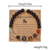 12 Constellations Obsidian Beaded Bracelets For Women Men Zodiac Signs Gemini Virgo Leo Libra Bracelet Birthday Gifts Jewelry