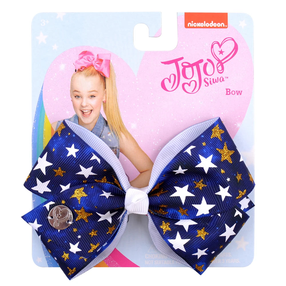 1 Pcs 4.5" jojo clip JoJo Bows Jojo Siwa Rainbow Printed Knot Ribbon Bow Hair Clip Children Hair Accessories  972-J