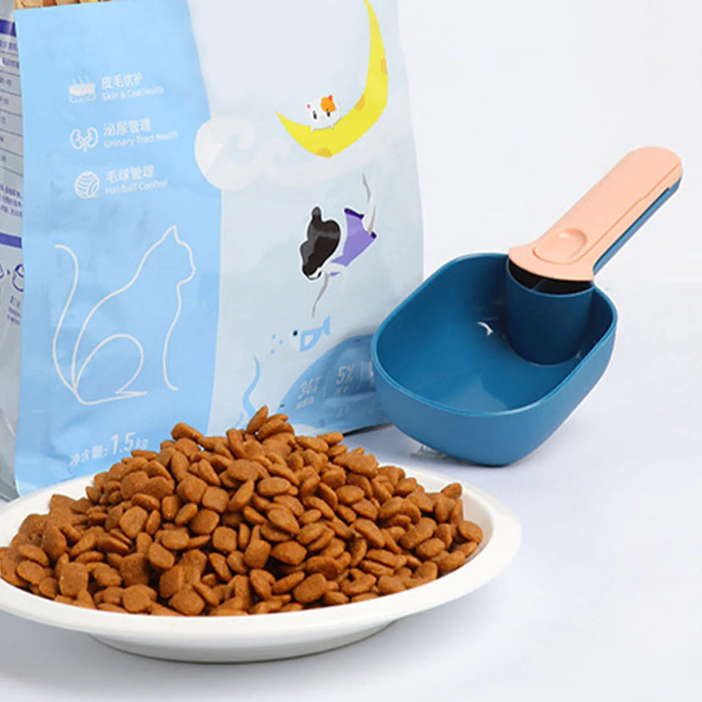 Dog Food Scoop 1-cup Food Measuring Cups With Sealing Bag Clip For Dog And Cat Handy Pet Food Feeding Accessories For Home Pet