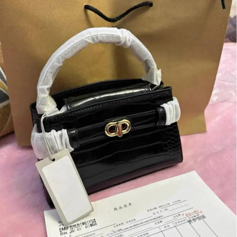 Fashion Women's Handbags Commuter PU Leather Top Handle Bags Casual Female Shoulder Bags Vintage Black Crossbody Bags 2024 New