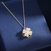 CARLIDANA 3pcs/Set Luxury Rotatable Flower Pendant Necklace for Women Anxiety Release Ring Spinning Clover Jewelry Gold Color