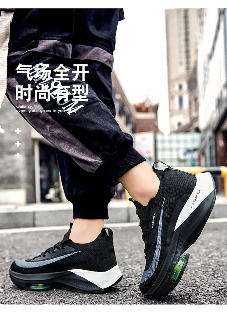 Unisex Sneakers Fashion Men Sneakers Lace Up Round Toe Cushioning Running Shoes Woman Trainer Race Breathable Couple Tenis Shose