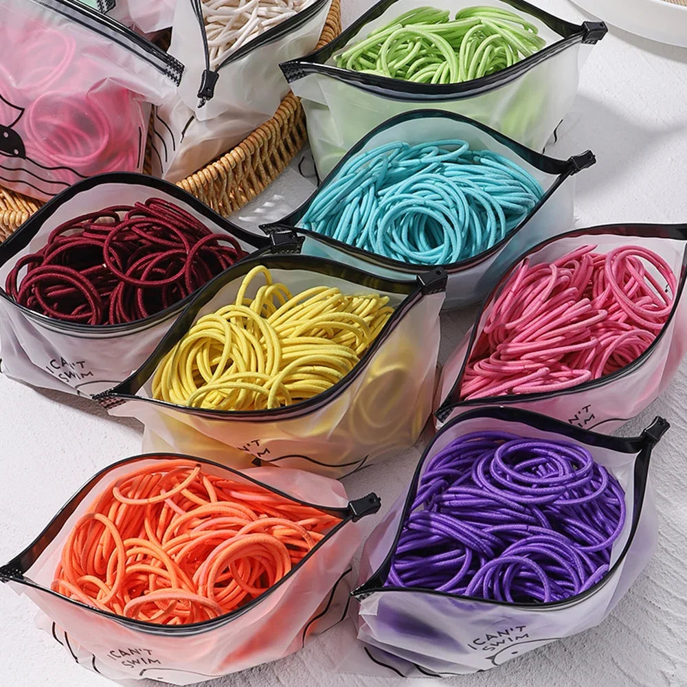 30/50pcs High Elastic Rubber Band for Women Girls Black Hair Tie Kids Children Wide Ponytail Holder Hair Accessories Wholesale