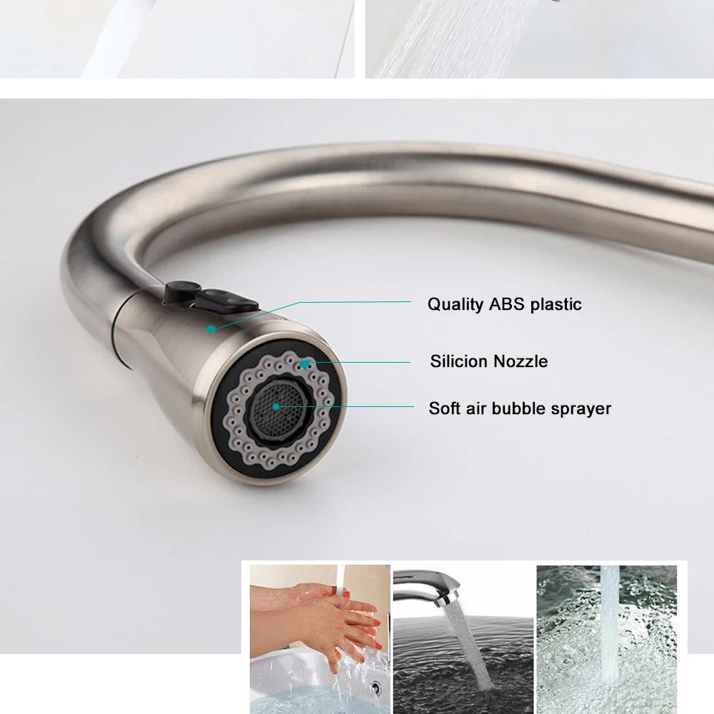 Kitchen Faucet Sprayer Nozzle Pull Out Shower Spray Head G1/2 Tap Accessory Replacement Black Golden Head Aerator Nozzle