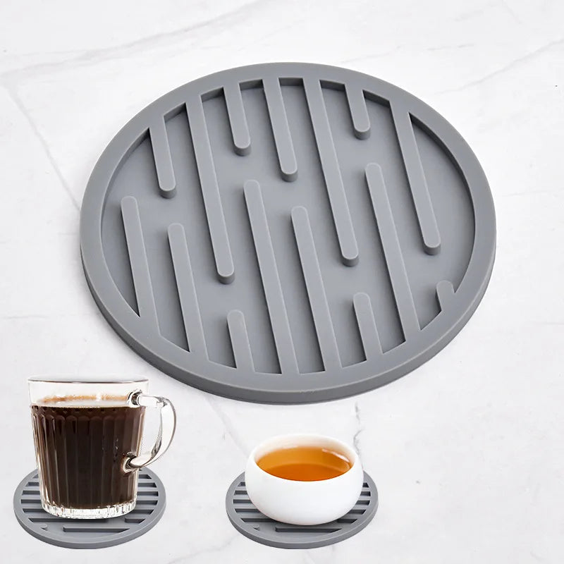 Food Grade Silicone Cup Coaster Tabletop Protection Slip Insulation Pad Glass Cup Mat Hot Drink Holder Home Kitchen Accessories