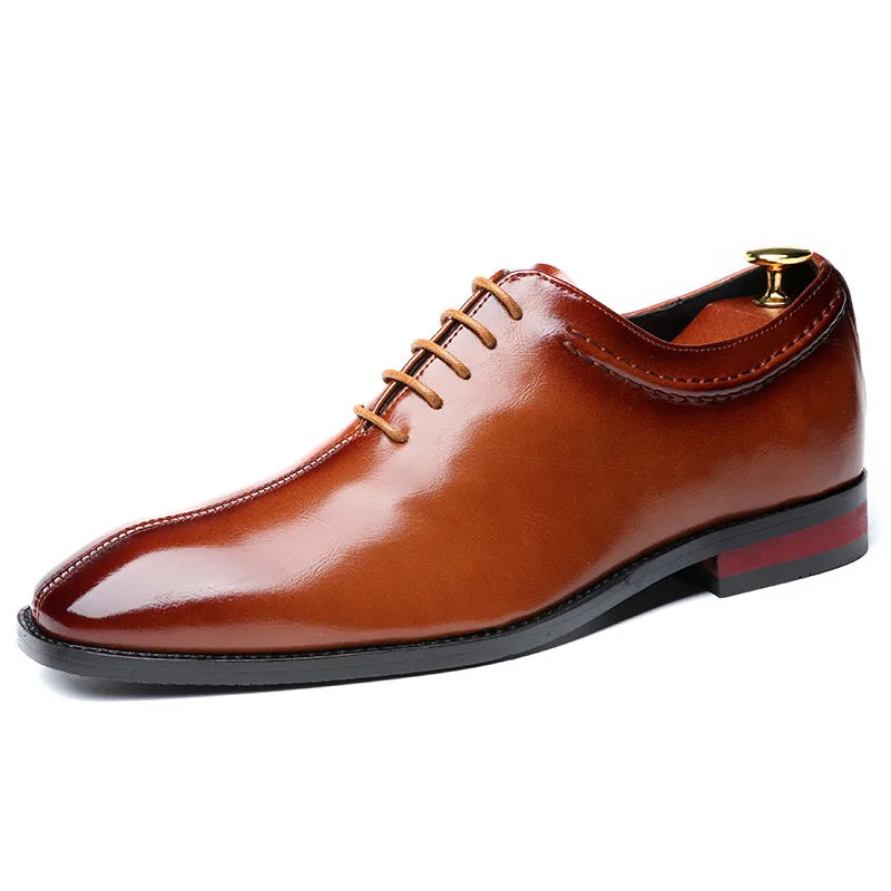 Men's Classic Retro Oxfords Shoe Mens Lace-up Business Dress Office Leather Shoes Men Fashion Wedding Party Flats