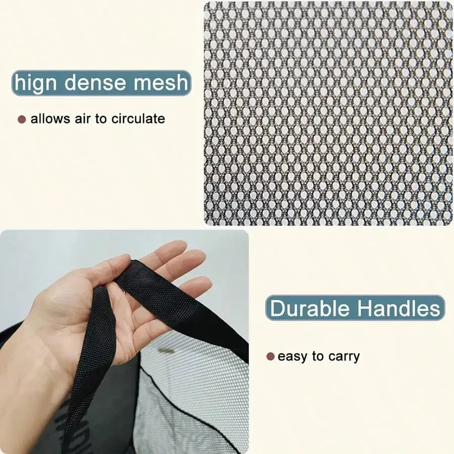 Portable Mesh Pop Up Laundry Hamper Wide Opening Breathable Collapsible Space-Saving Laundry Basket Dorm Travel Bathroom Items