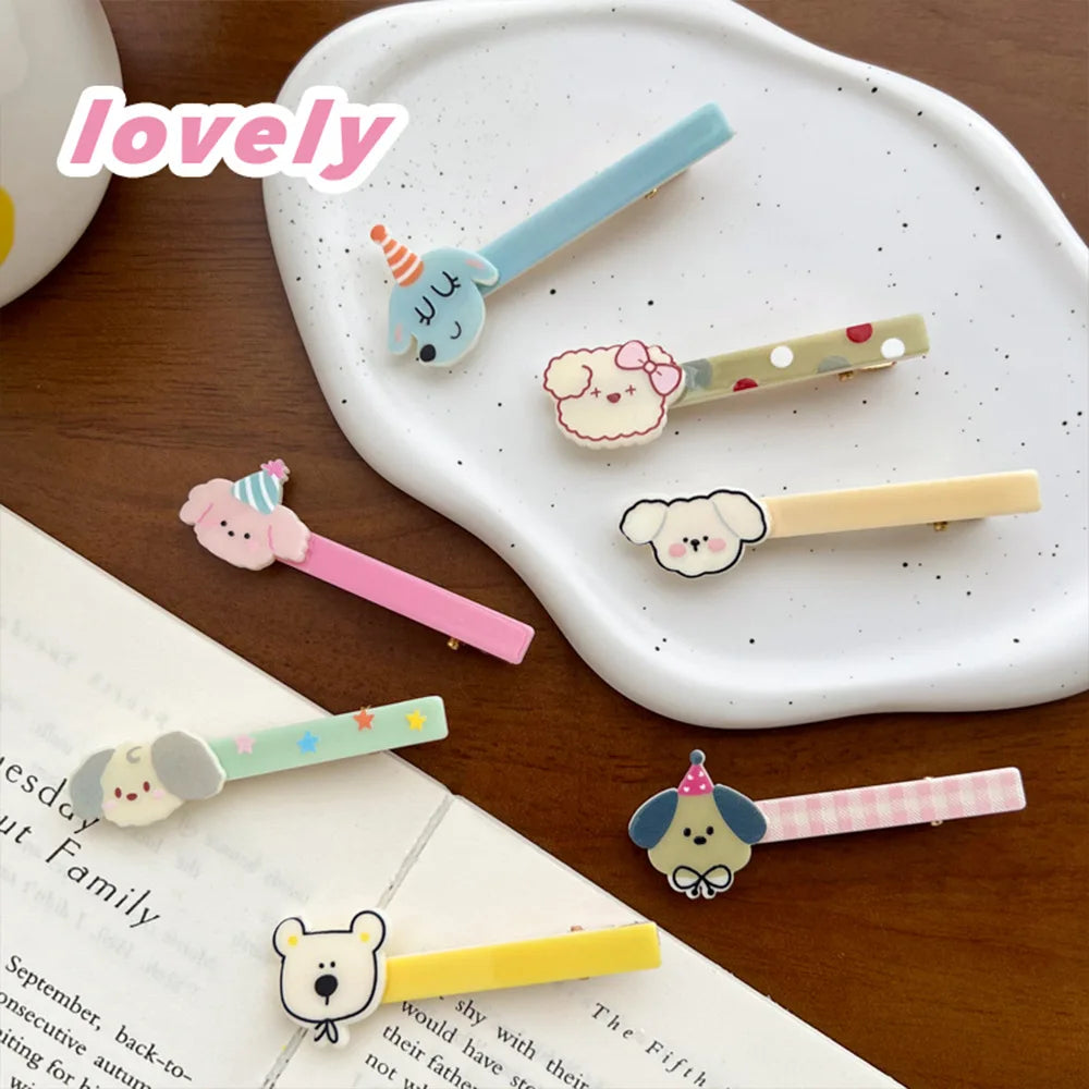 3pcs/set Korean Cute Cartoon Dog Hair Clips Sweet Funny Children Barrettes Headwear Girls Kids Hair Accessories