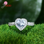 Load image into Gallery viewer, Romatic Birthday Valentines Day Gift Luxury 925 Sterling Silver Jewelry Sets Full Cubic Zircon Heart Ring Necklace Earrings
