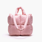 Load image into Gallery viewer, Designer Puffy Shoulder Bag Women Quilted Space Cotton Down Feather Padded Large Capacity Handbag Winter Shopping Tote Purse
