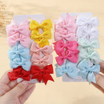 Load image into Gallery viewer, 10Pcs/Set Classical Solid Ribbon Bow Hair Clips for Kids Girl Handmade Bows Hairpin Barrettes Headwear Children Hair Accessories
