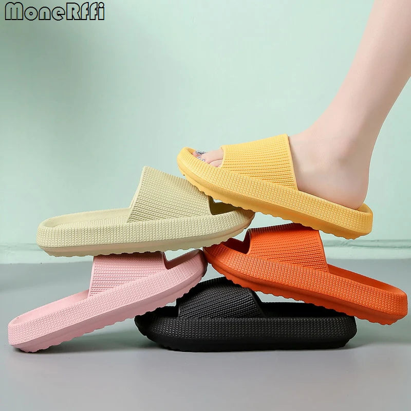 Summer Slippers Men Thick Sole Beach Slides Women Bathroom Anti-Slip Slipper Soft Sandals Fashion Flip-Flops Ultra-Light Shoes