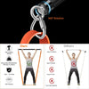 Portable Extra Heavy Home Gym Resistance Band Bar Set with 4 Stackable Resistance Bands,Detachable Full Body Workout Equipment E