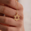 Fashion Mogen Star of David Pendant Necklace for Women Stainless Steel Jewish Symbols Necklace Men's Religious Amulet Jewelry