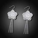 Load image into Gallery viewer, 925 sterling silver wedding retro woman 45CM 18inch Necklace Earring open Ring fashion fine jewelry Set Christmas gift
