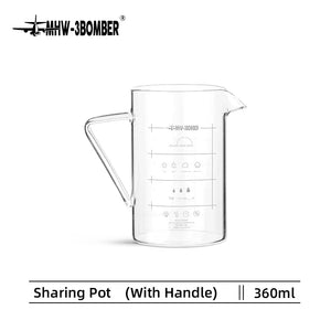 MHW-3BOMBER 360ml Clear Glass Coffee Server Delicate Hand Brew Coffee Accessories Professional Home Barista Cafe Bar Tools