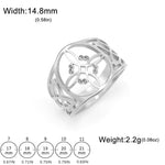 Load image into Gallery viewer, LIKGREAT Witch Knot Ring for Women Men Hollow Stainless Steel Finger Rings Celtic Vintage Amulet Protection Couple Jewelry Gifts
