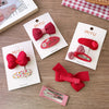 2/4PCS Red Hair Pins for Girls Fabric Bow Bangs Clips Christmas Baby Hair Accessories Knitted Sweet Korean Hair Clip Kids Gifts