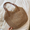 Summer Straw Bags for Women Straw Shoulder Bags Rattan Woven Top Handle Bag Hollow Raffia Crochet Beach Bag Casual Handbags 2023