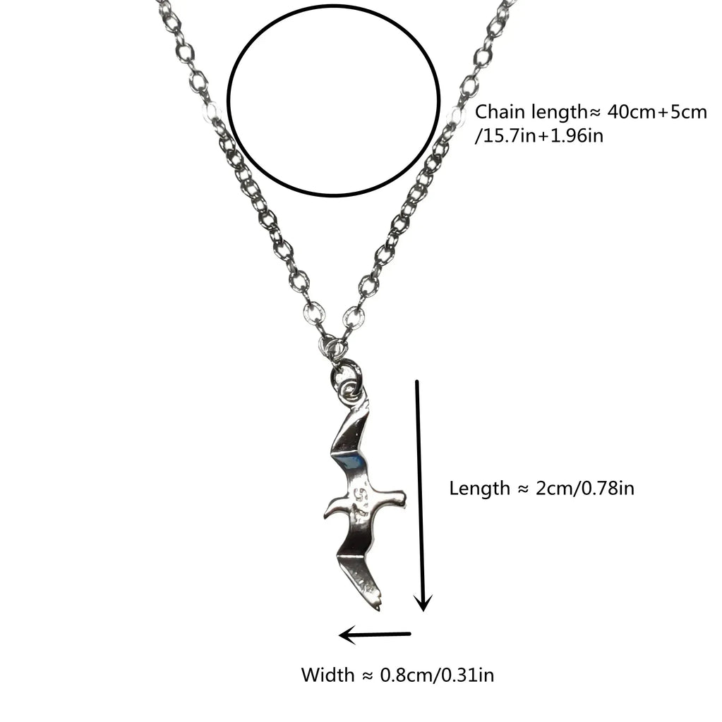 Fashion Silver Color Sea Mew Pendant Necklace for Women Simple Seabird Seagull Necklace Fine Jewelry Accessories Xmas Gifts