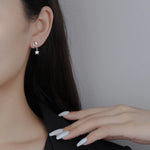Load image into Gallery viewer, Fanqieliu 925 Silver Needle Crystal Zircon Moon Star Drop Earrings For Woman New Jewelry Fashion FQL23561

