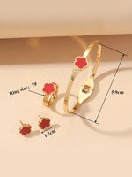 Load image into Gallery viewer, New style five-leaf flower bracelet earrings fashion jewelry set female personality
