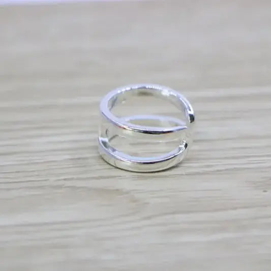 S925 sterling silver ring, glossy Japanese and Korean silver jewelry, adjustable punk fashion accessory, gift for lover