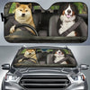 Dogs 2 Auto Sun Shade, Dog Design, Car Sun Shade, Car Decor, Custom Print, Car Accessories, Puppy, Pets, Pet Lovers, Dog Mom, Do