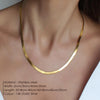 Hot Fashion Unisex Snake Chain Women Necklace Choker Stainless Steel Herringbone Gold Color Chain Necklace For Women Jewelry