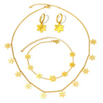 Load image into Gallery viewer, Stainless Steel Jewelry Set Simple High-end Necklace Earrings Bracelet Wrap Around Flower Designs For Women Jewelry Banquet Gift
