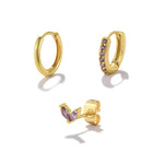 Load image into Gallery viewer, CANNER Color Zircon Piercing Cartilage Earrings Set For Women Bohemian Fashion Jewelry 2022 Geometric Crystal Stud Earring Gifts
