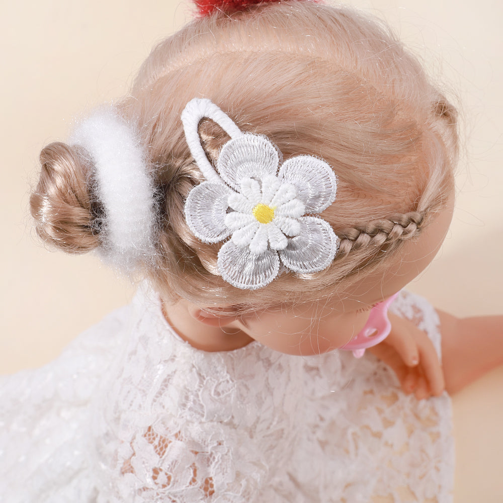 5/2/1/pcs Ins Daisy Flower Hair Clips Baby Girl Hairpins for Kids Lace White Barette Princess Hooks Infant Accessories Korean